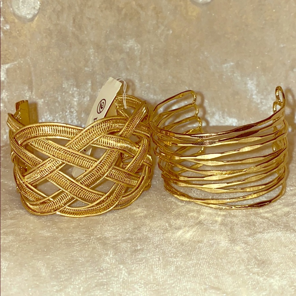 Gold Cuff Bracelet Set